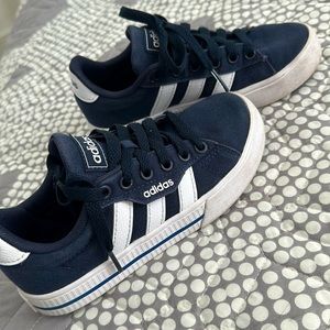 Worn once - navy blue adidas sneakers